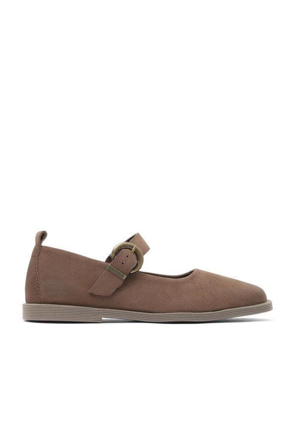 PRALINE NUBUCK BALLERINAS WOMEN