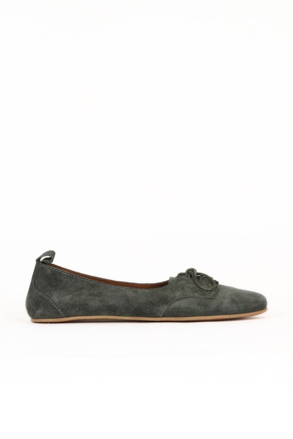 KHAKI SUEDE BALLERINAS WOMEN
