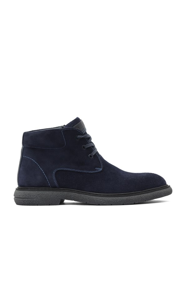 NAVY SUEDE BOOTS MEN
