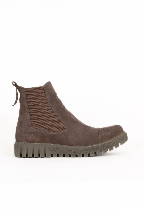 TAUPE FLATS BOOTS WOMEN