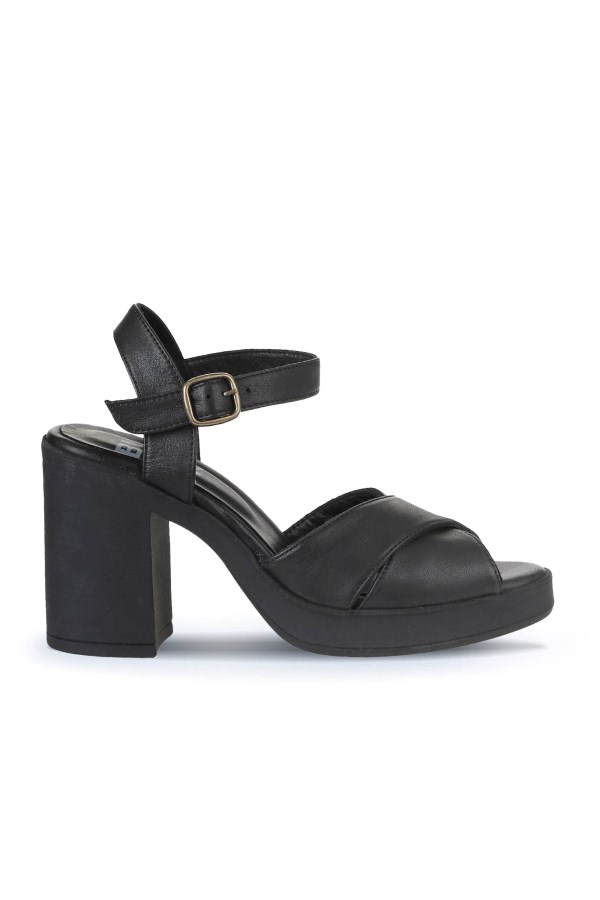 BLACK HIGH HEEL SANDALS WOMEN