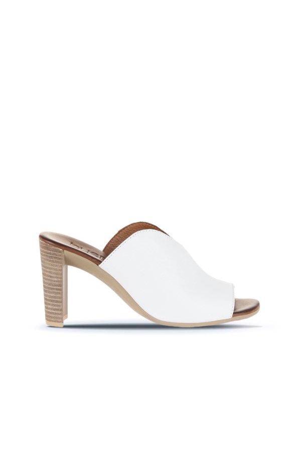 WHITE HIGH HEEL SLIPPERS WOMEN