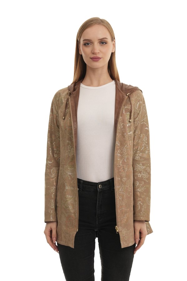 MINK - TAUPE LEATHER JACKETS WOMEN