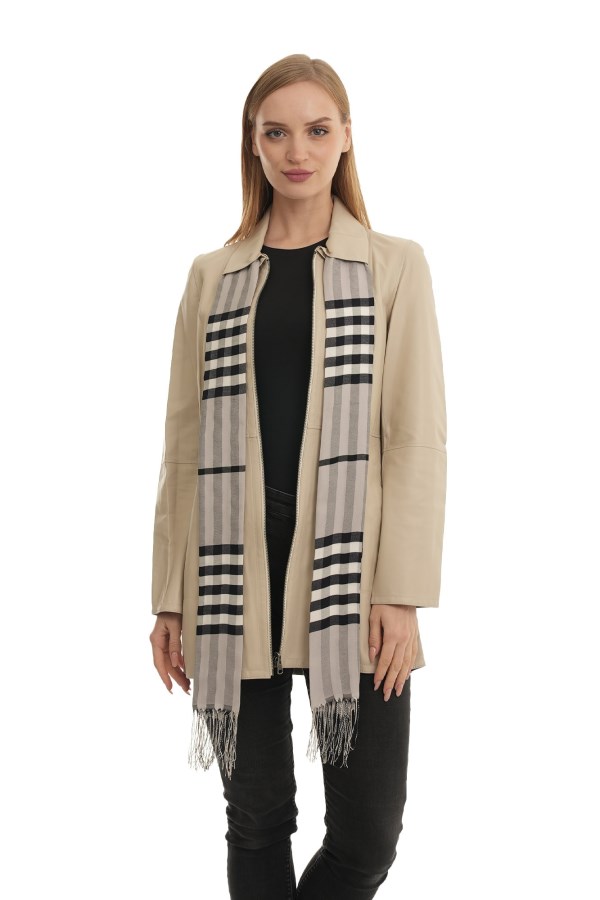 BEIGE PTK LEATHER JACKETS WOMEN