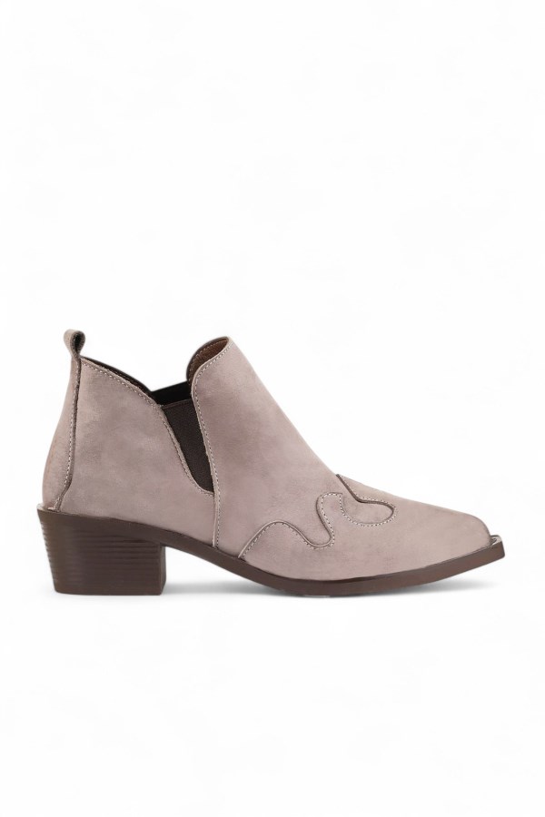 TAUPE NUBUCK HIGH HEEL BOOTS WOMEN