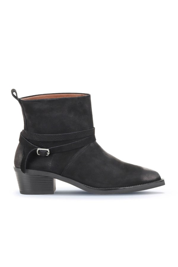 BLACK NUBUCK HIGH HEEL BOOTS WOMEN
