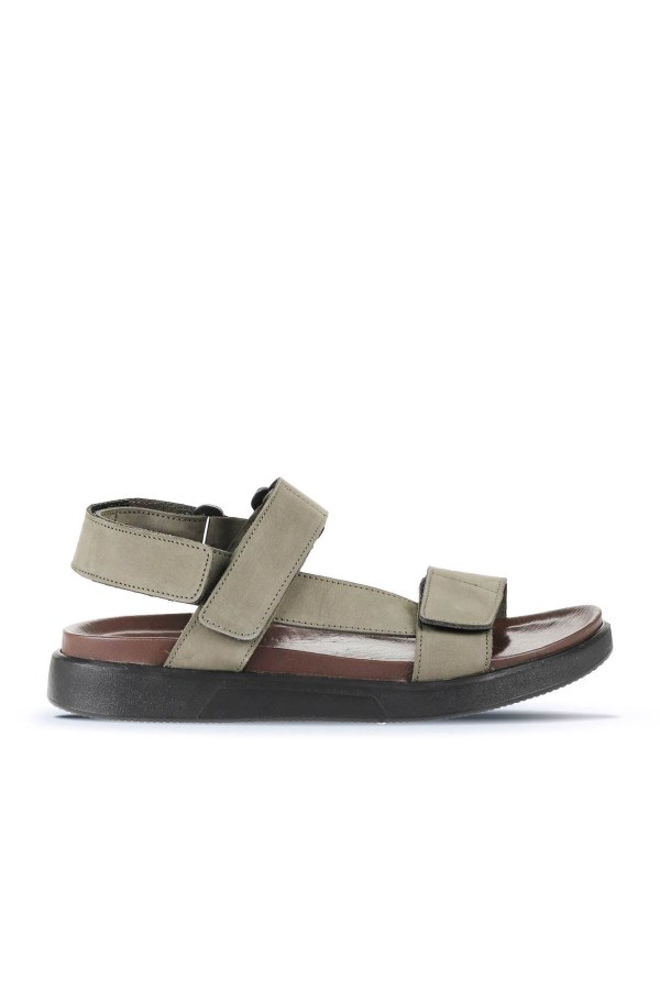 GREEN NUBUCK SANDALS MEN