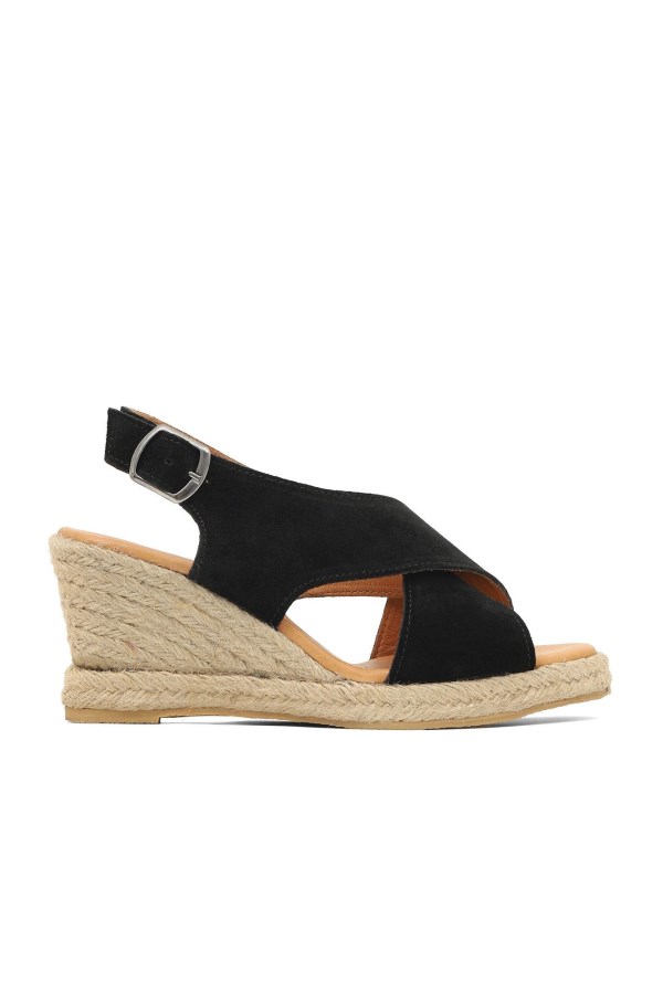 BLACK SUEDE SANDALS WOMEN