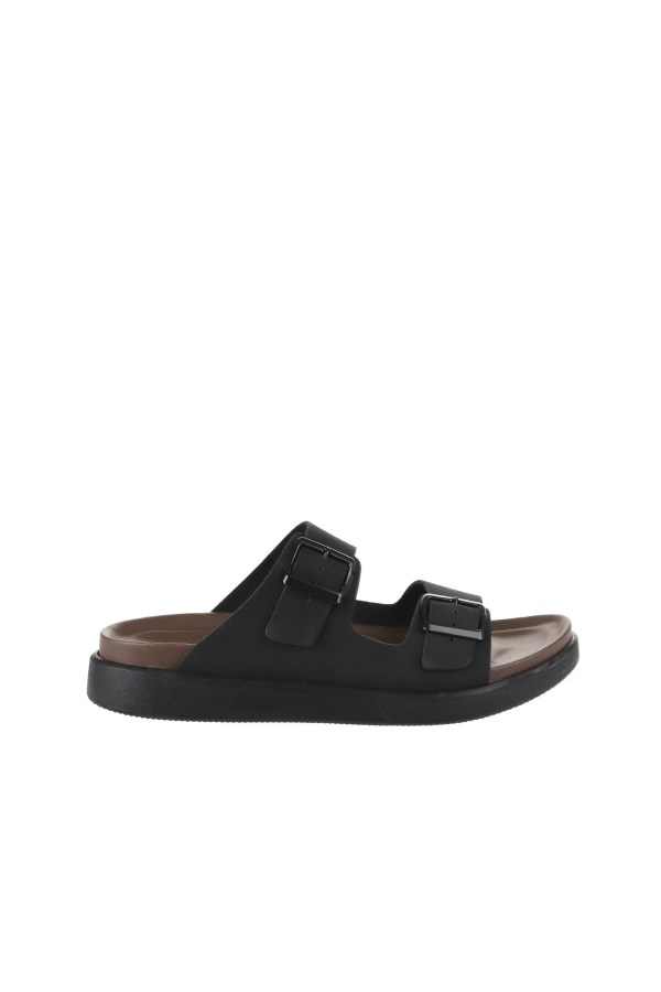 BLACK NUBUCK SLIPPERS MEN