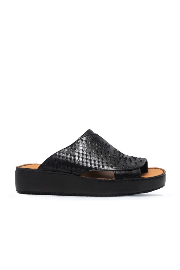 BLACK SNAKE SLIPPERS MEN