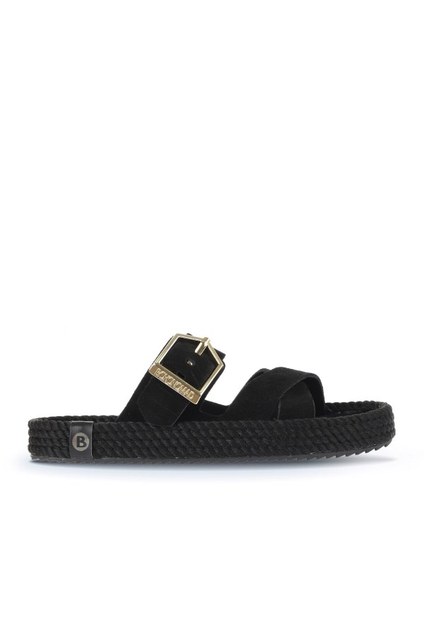 BLACK SUEDE SLIPPERS WOMEN