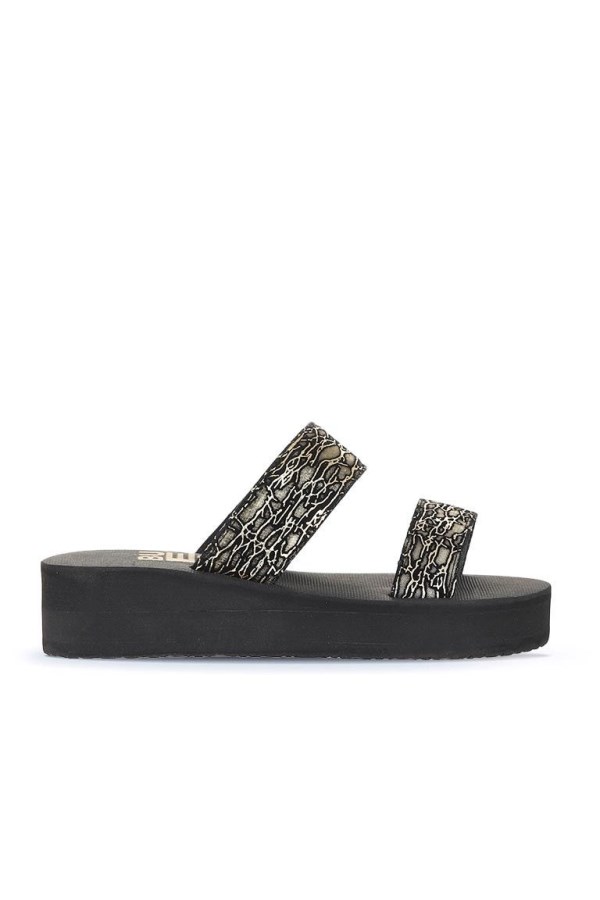 BLACK/GOLD SLIPPERS WOMEN