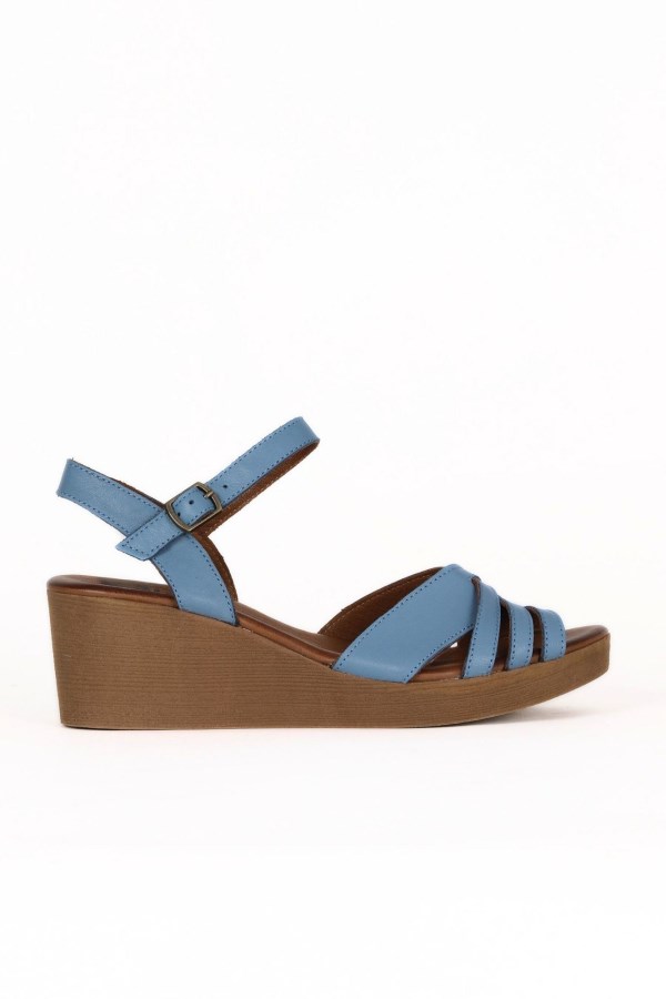 ANAR - BLUE WEDGE HEEL SANDALS WOMEN