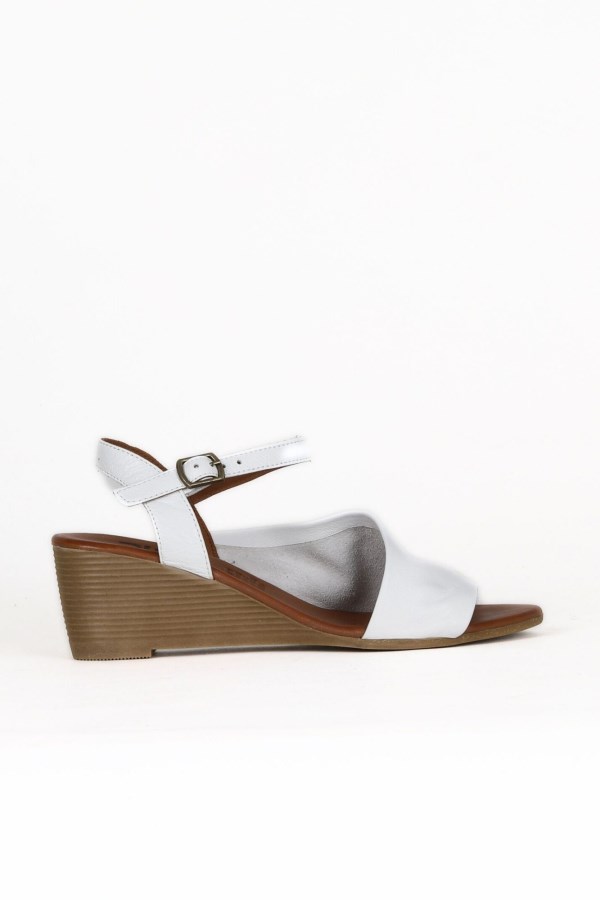 WHITE WEDGE HEEL SANDALS WOMEN